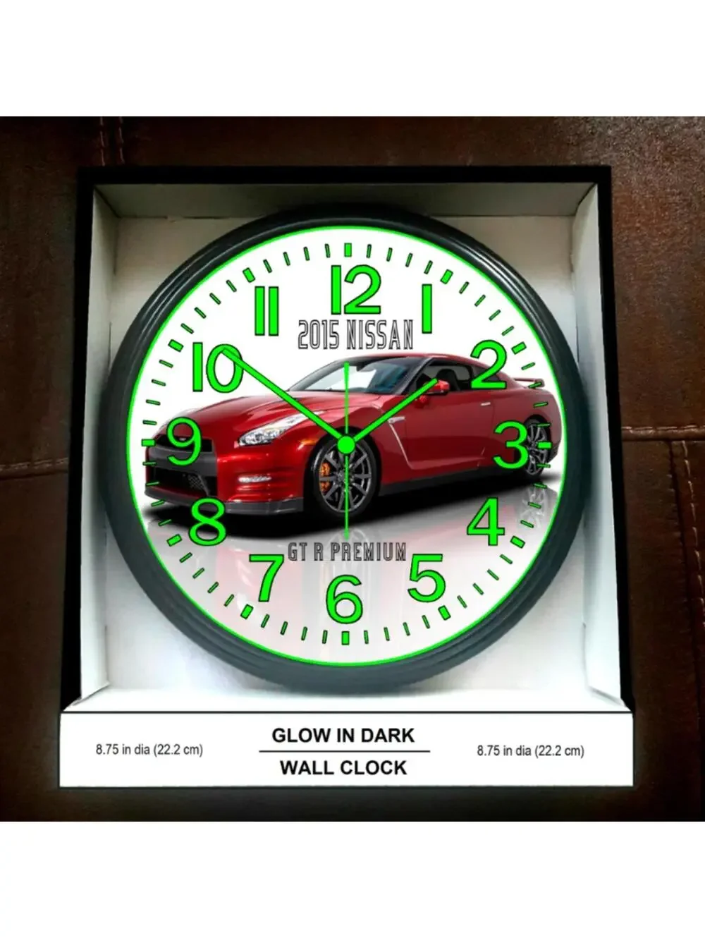 2015 Nissan GTR Glow In The Dark Wall Clock New!